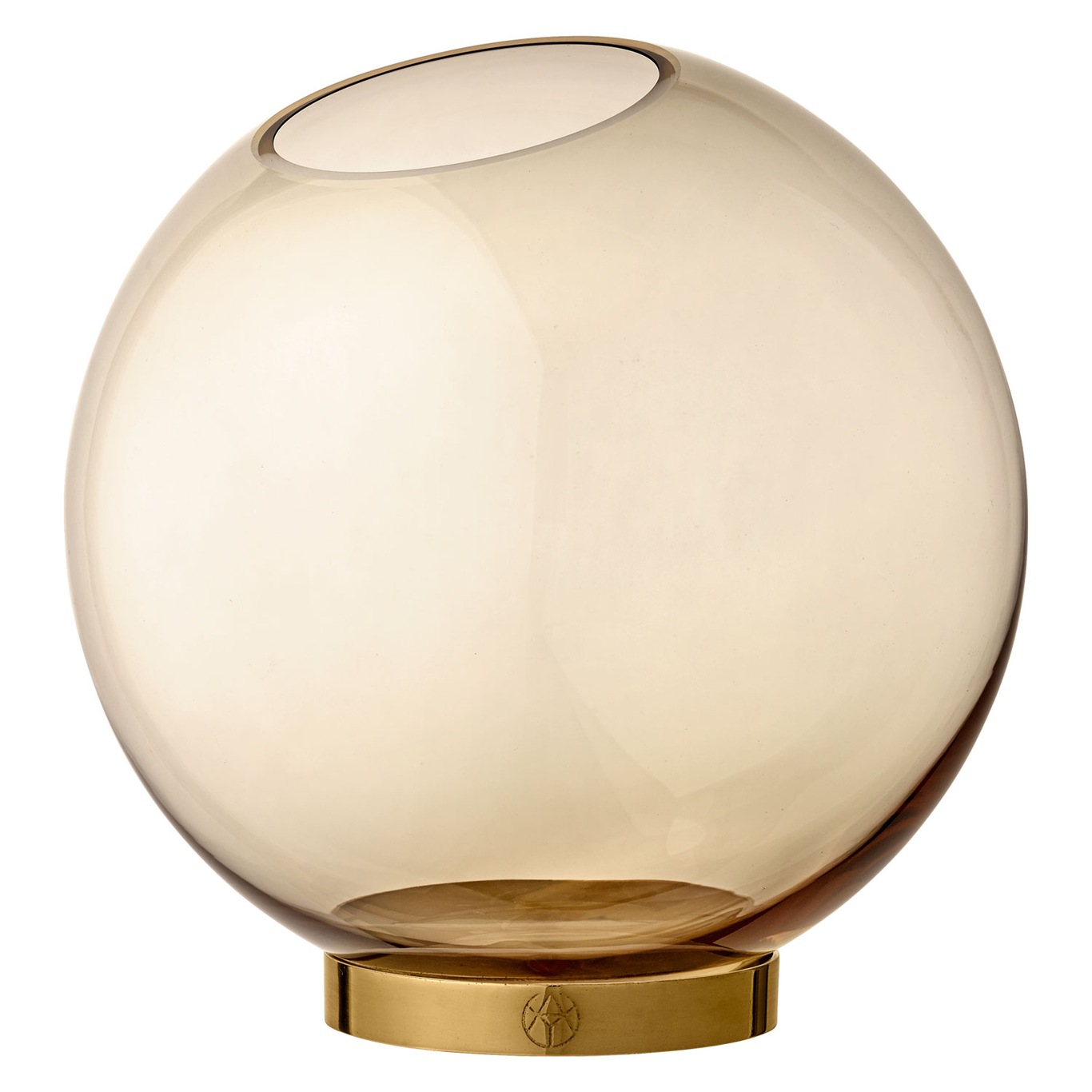 Globe Vas Ø21 cm, Amber/Messing