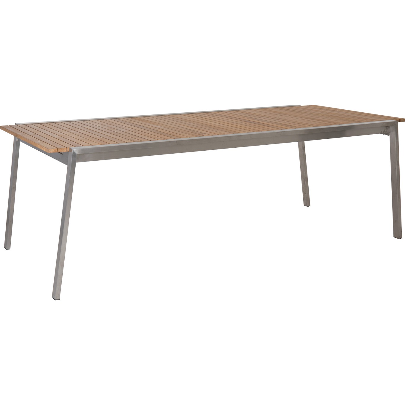 Naos Spisebord 100x220-320 cm, Rustfrit Stål/Teak