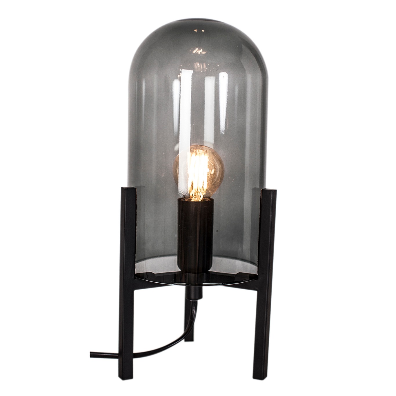 Smokey Table Lamp, Black Matt/Smoke Grey