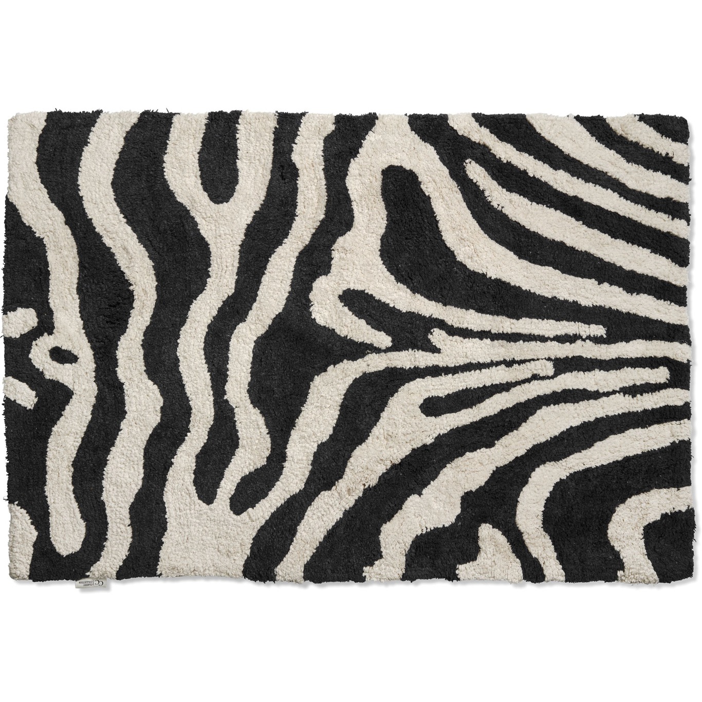 Zebra Badeværelsestæppe 60x90 cm, Sort/Hvidt
