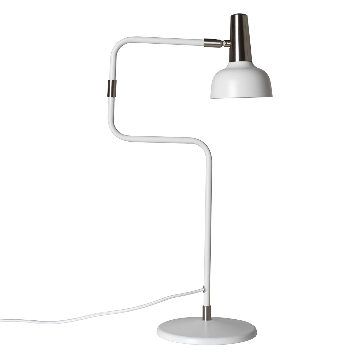 Ray Bordlampe LED, Hvid/ Nikkel