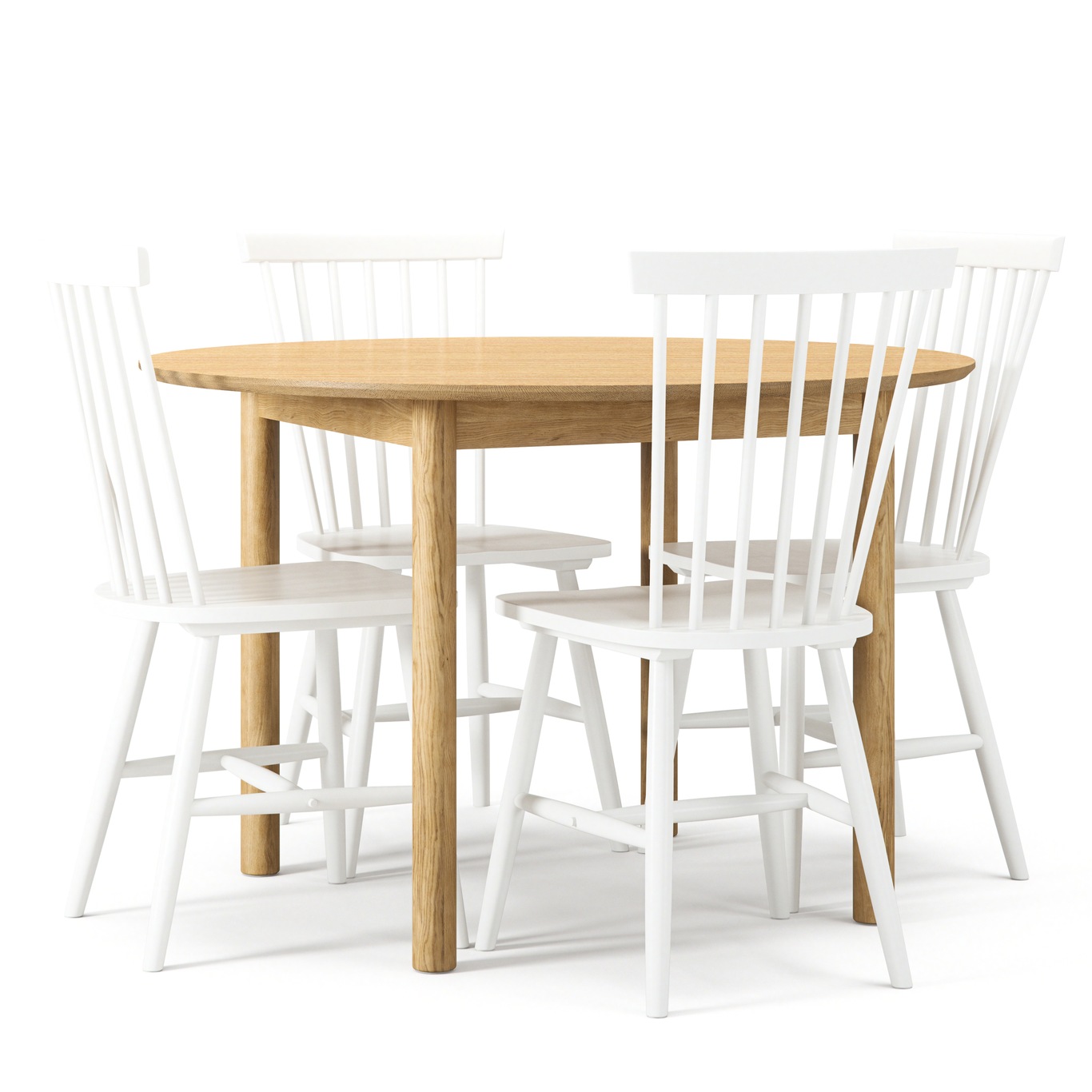 Wood Spisebordssæt, Eg / Hvidt