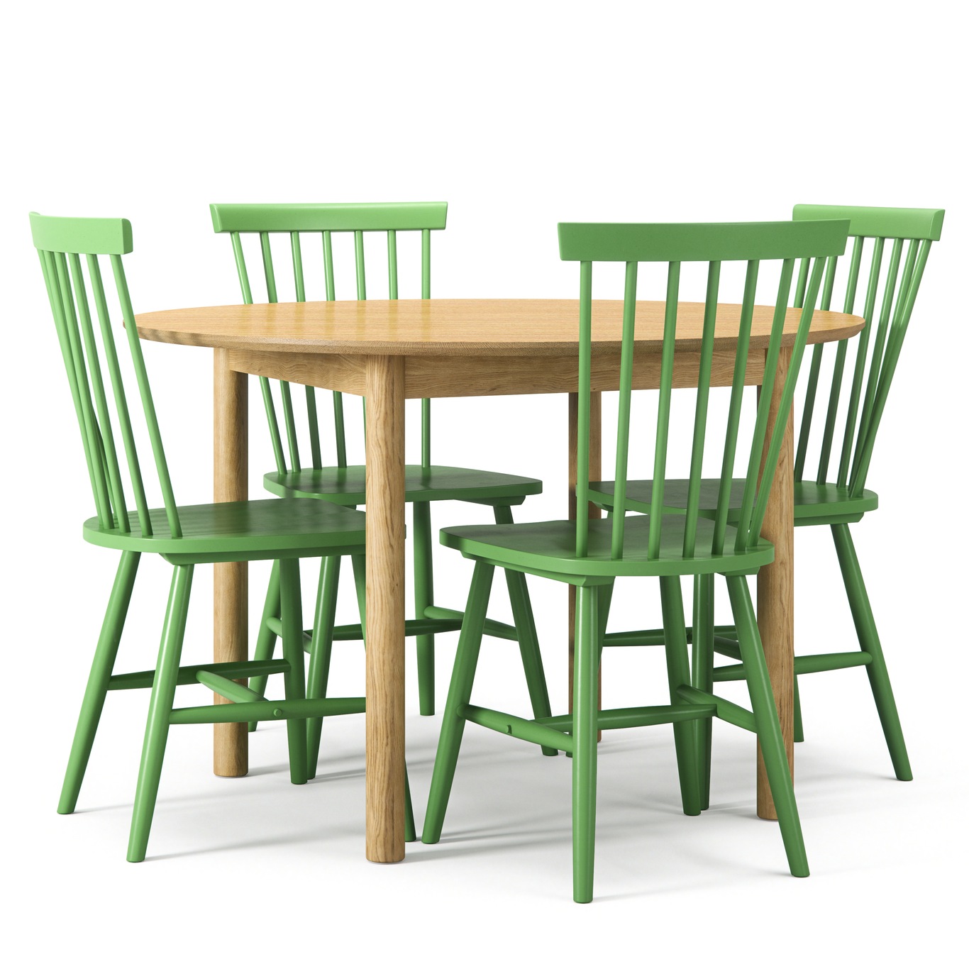 Wood Spisebordssæt, Eg / Grønt