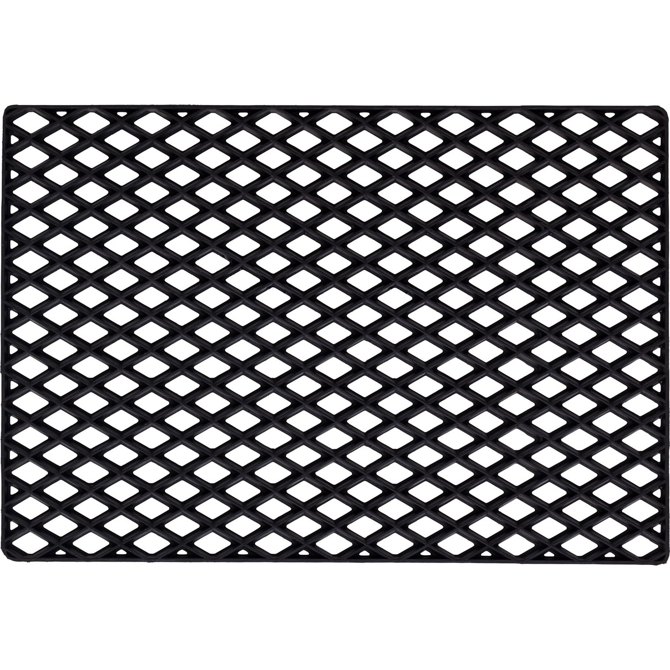 Black Grid Dørmåtte, 45x75 cm