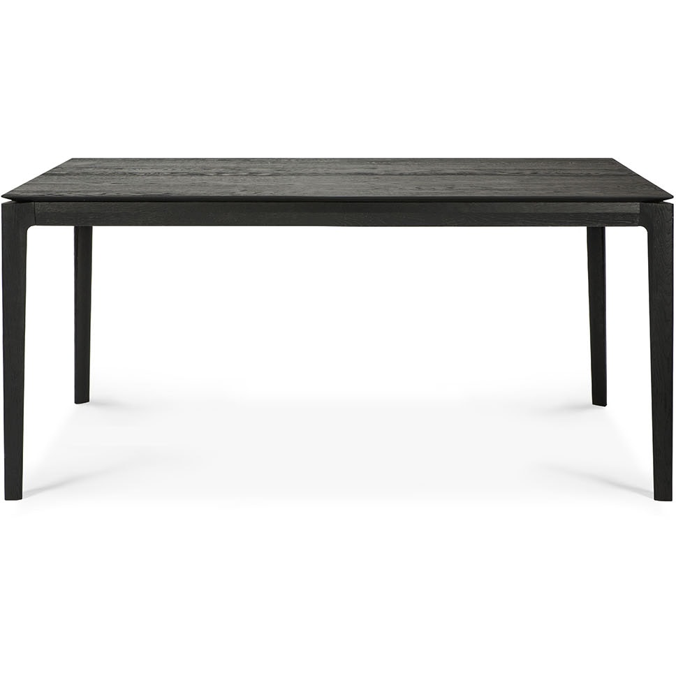Oak Bok Spisebord Forlængbar Sort, 160-240x90 cm