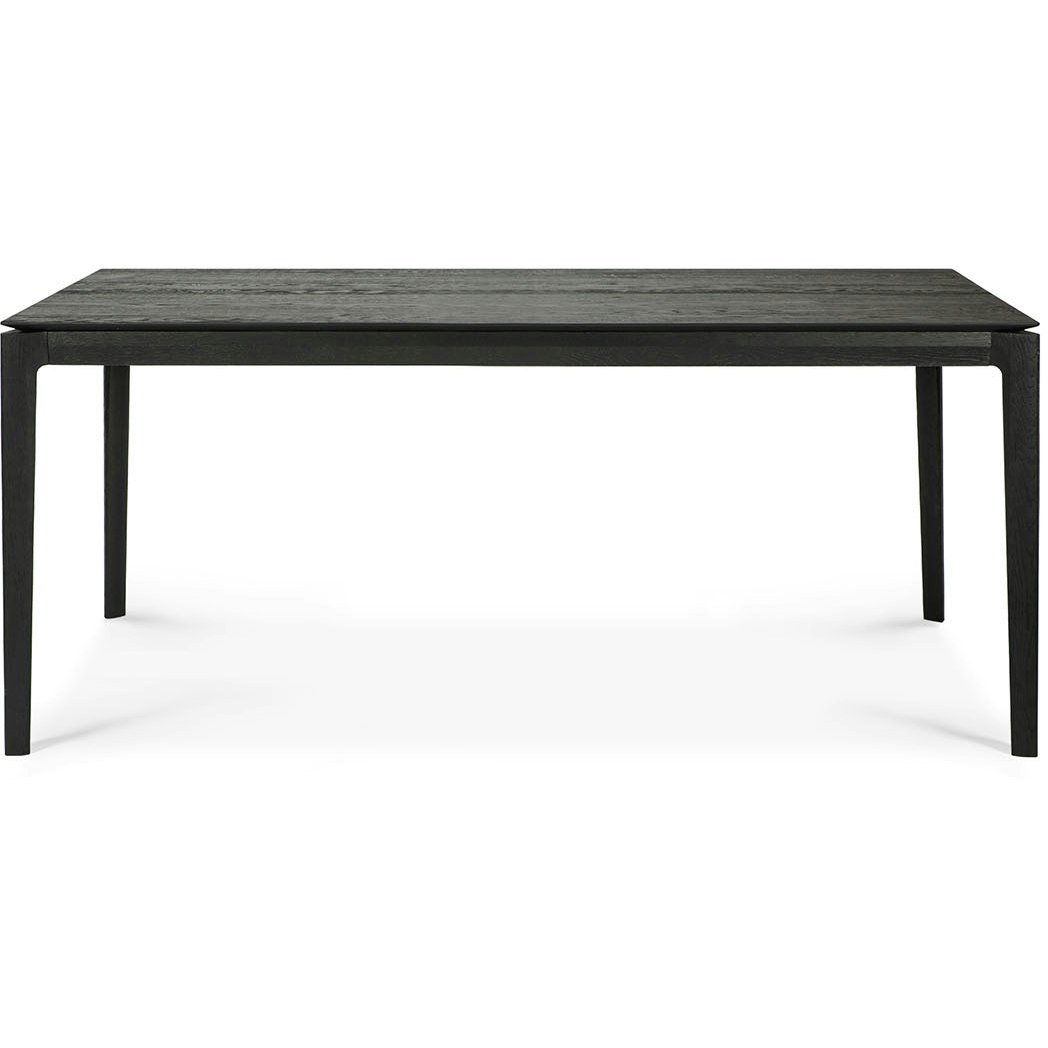 Oak Bok Spisebord Forlængbar Sort, 180-280x100 cm