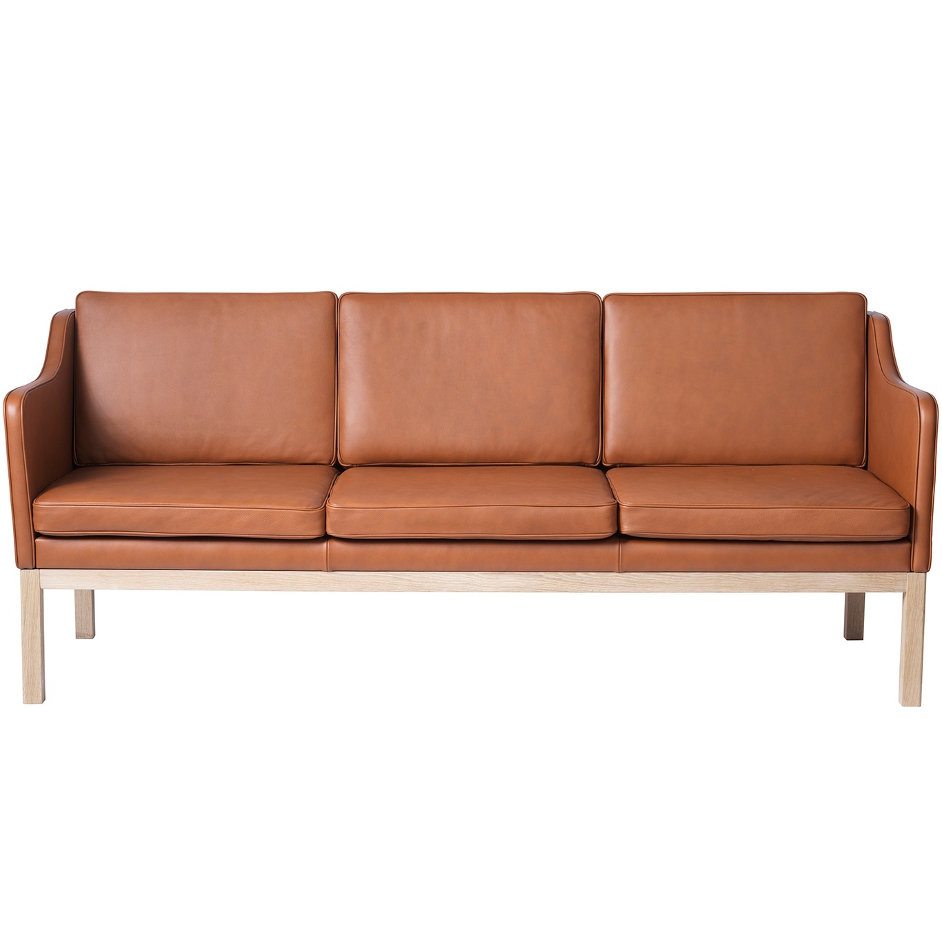 J182 3-Personers Sofa, Zea Læder Cognacfarvet
