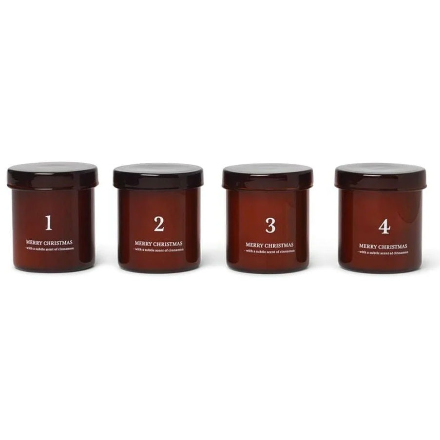 Scented Advent Candles 4-pack, Red