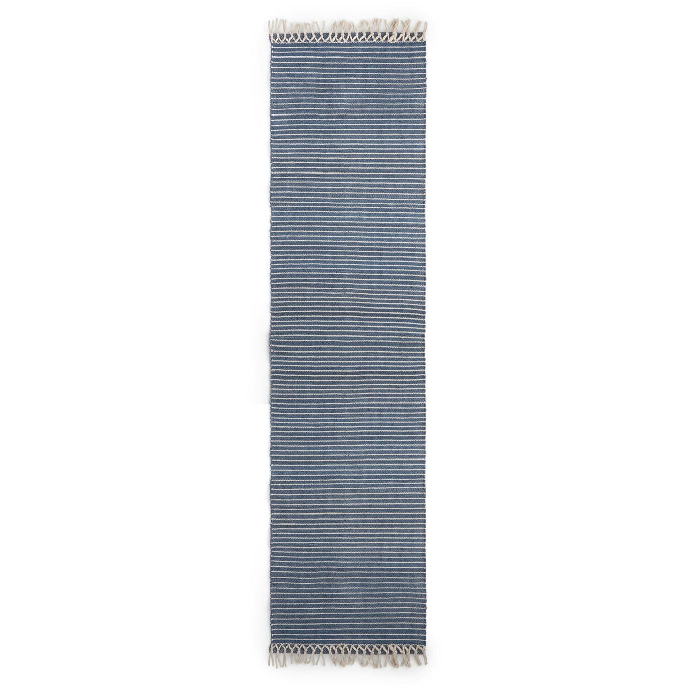 Bold Fringe Tæppe 70x300 cm, Dusty Blue