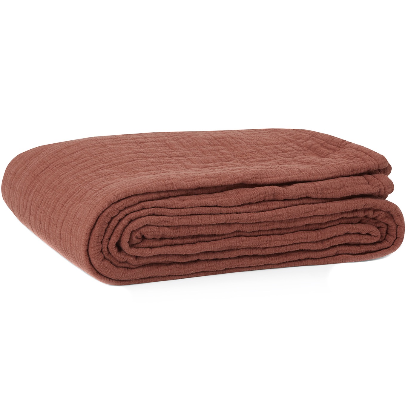 Rust Cotton Mellow Bed Cover Double 160x260 cm Sengetæppe 160x260 cm Rust Red