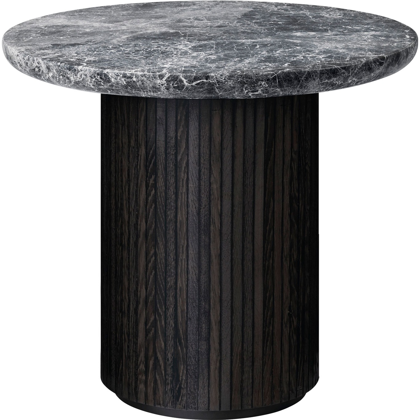 Moon Loungebord Rundt Ø60 x H55 cm, Brown Black / Gråt Marmor