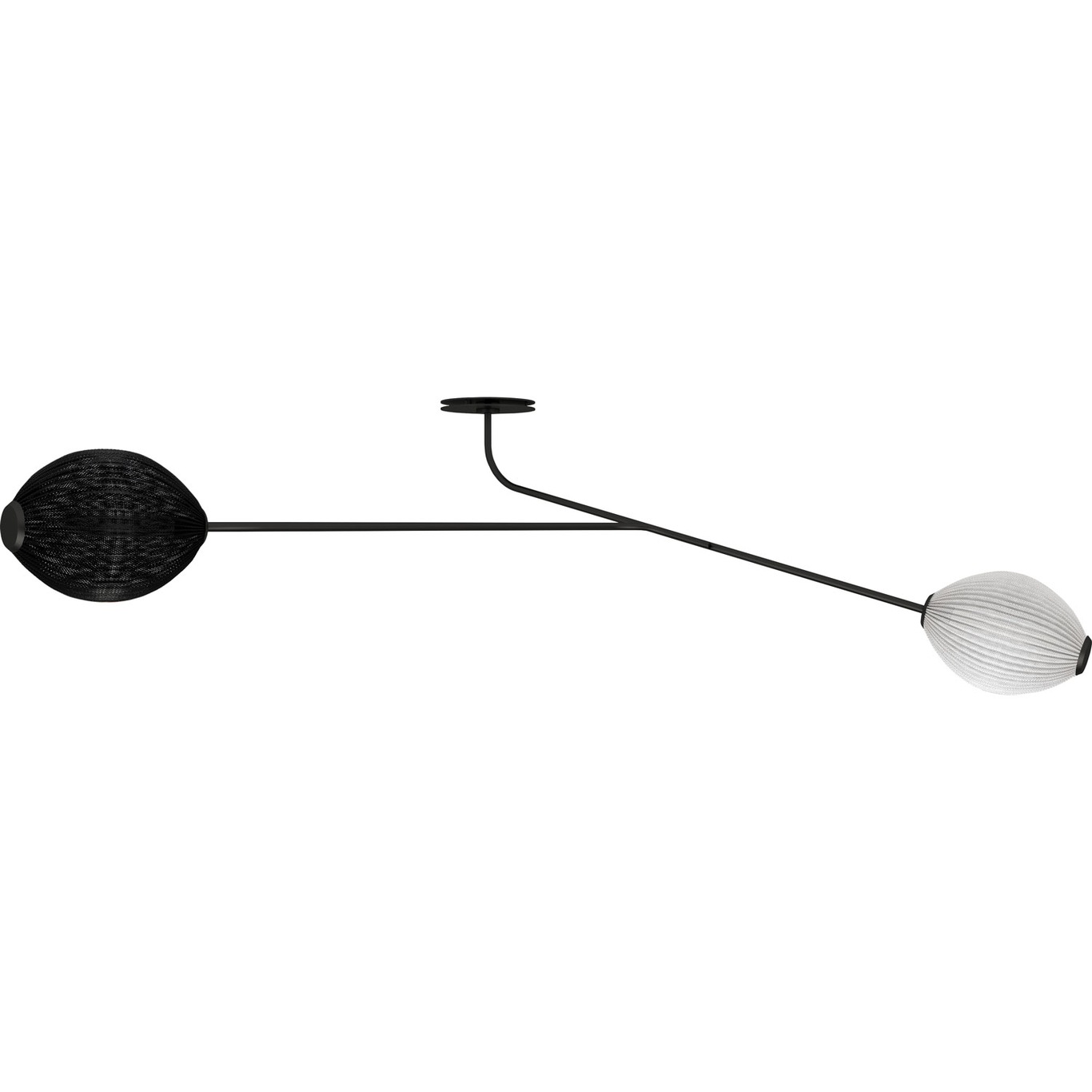 Satellite Væg-/Loftslampe, Sort / Hvid