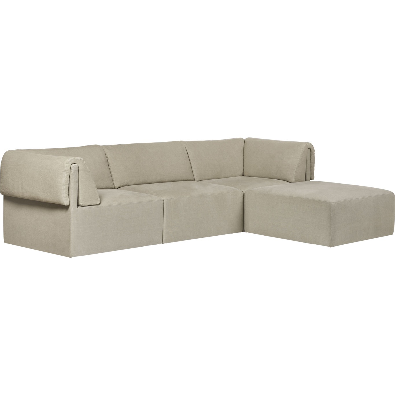 Wonder Sofa 3P Chaise Lounge PG2, Bel Lino G077/13 LC