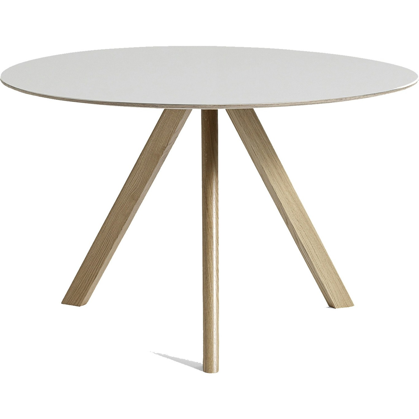 CPH 20 Table Ø120x74 cm, Vandbaseret Lakeret Eg/Offwhite Linoleum