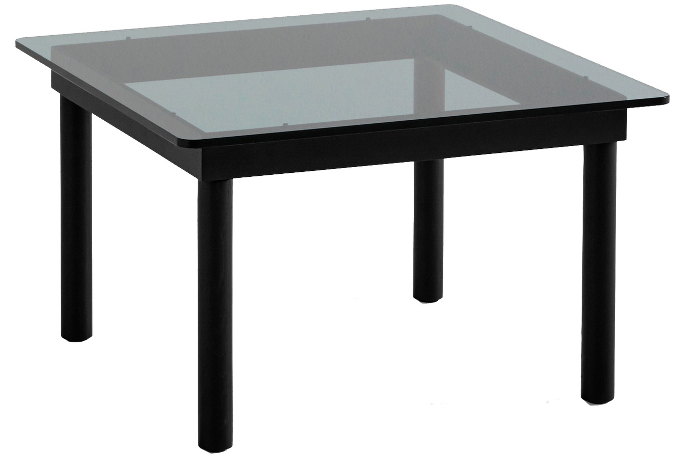 Kofi Sidebord 60x60 cm, Sort Vandbaseret Lakeret Eg / Gråtonet Glas