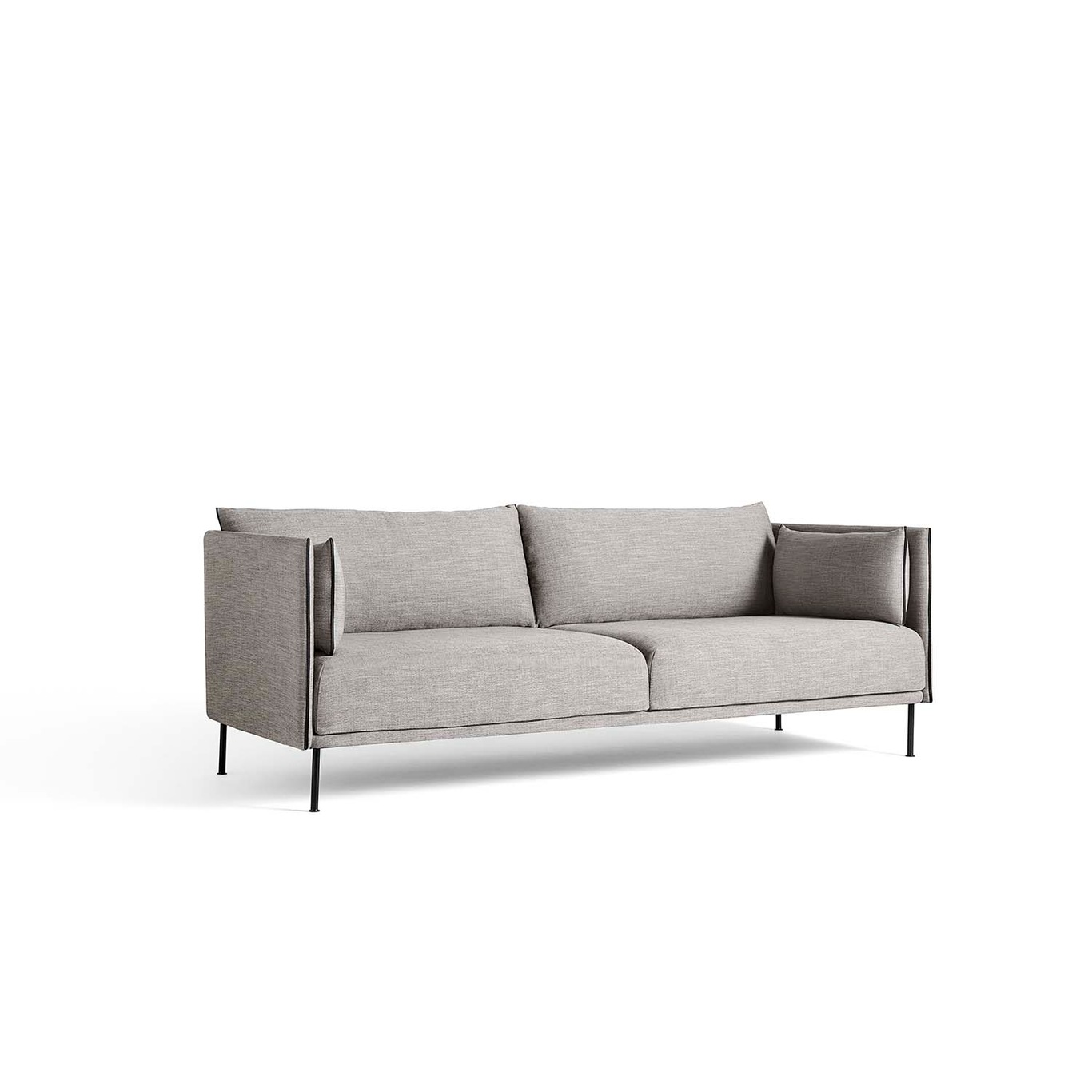 Silhouette 3-seater sofa, Ruskin 33/Black piping/steel