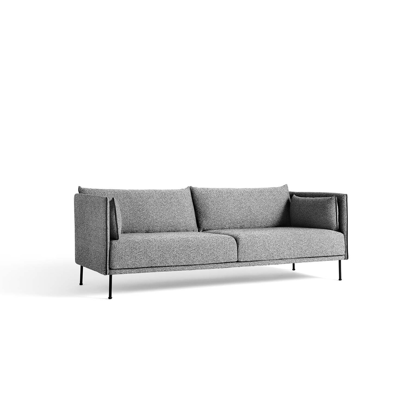 Silhouette Sofa 3 Seater, Olavi 03/Black Piping/Steel