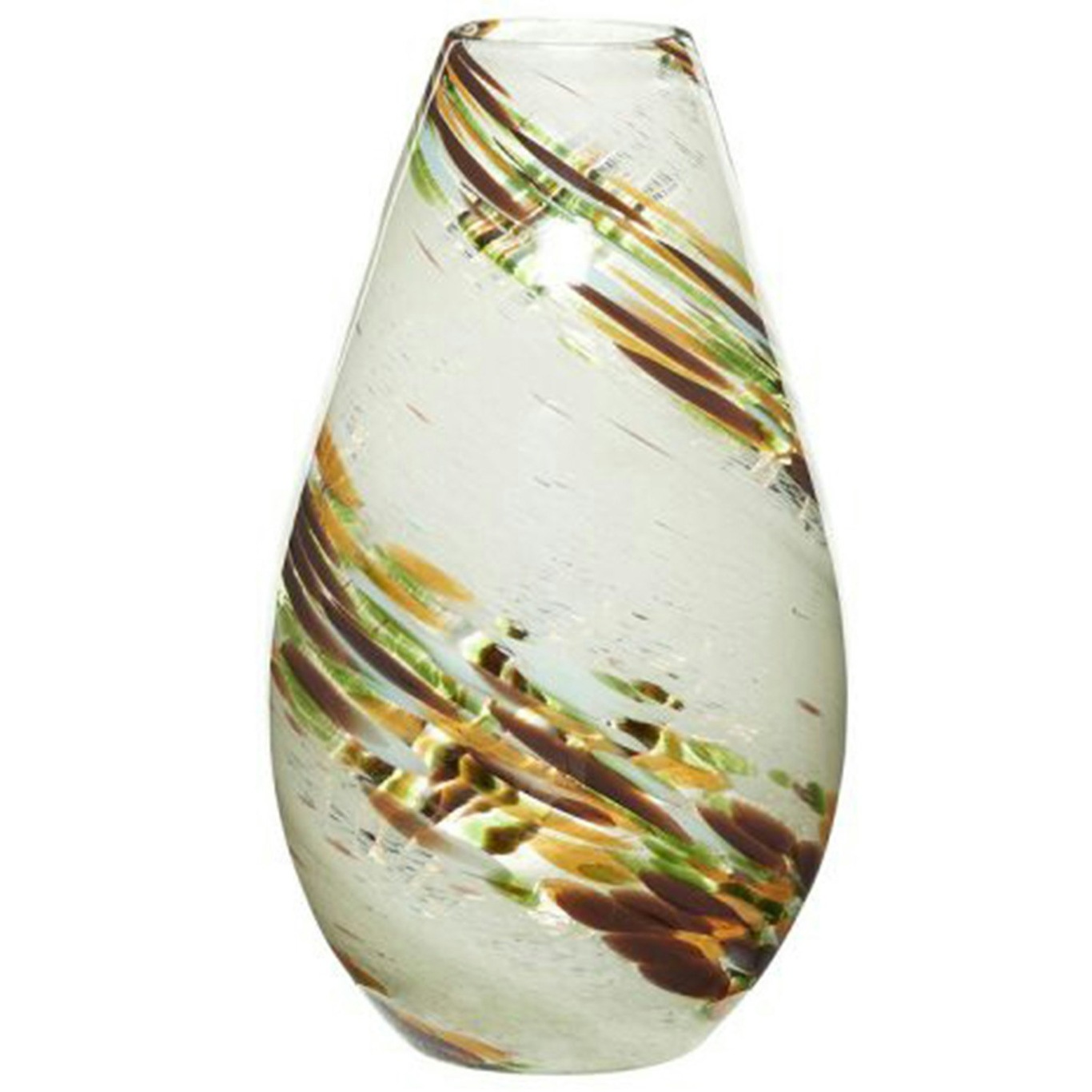 Grove Vase 33 cm, Ravfarvet/Brun / Grøn