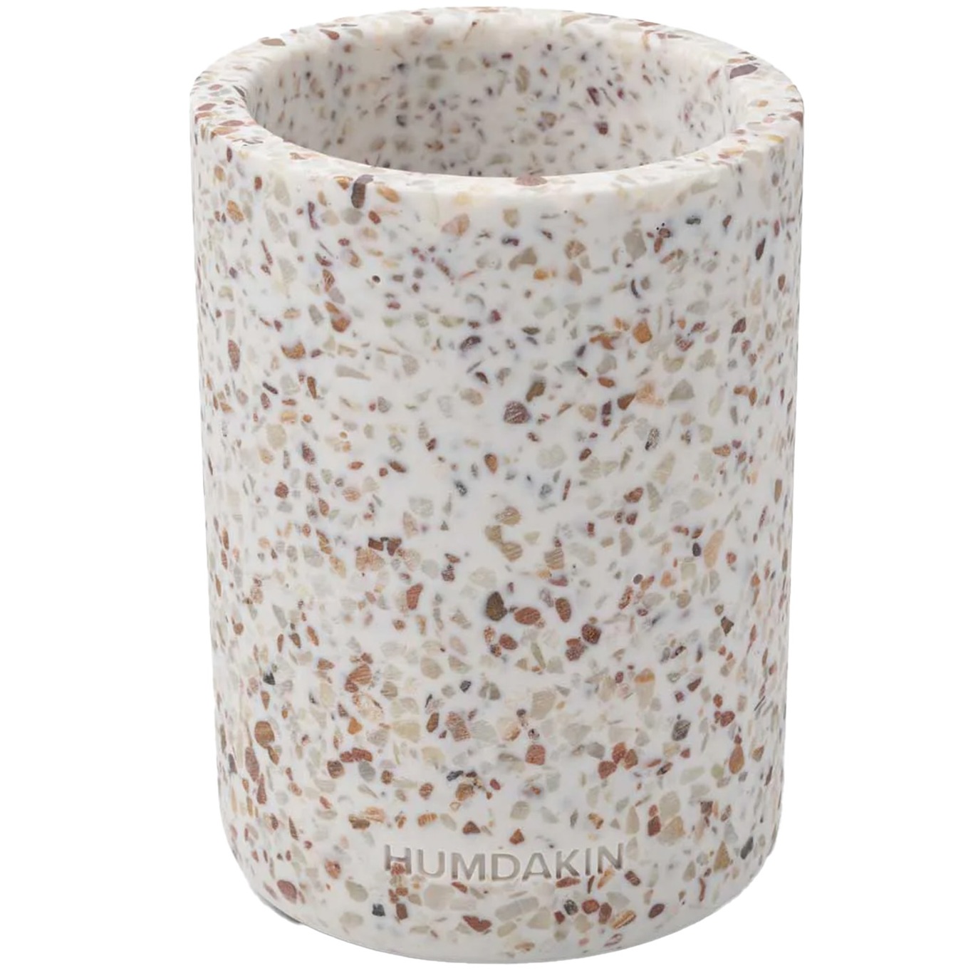 Terarazzo Vase 14 cm, Hvid/Brun