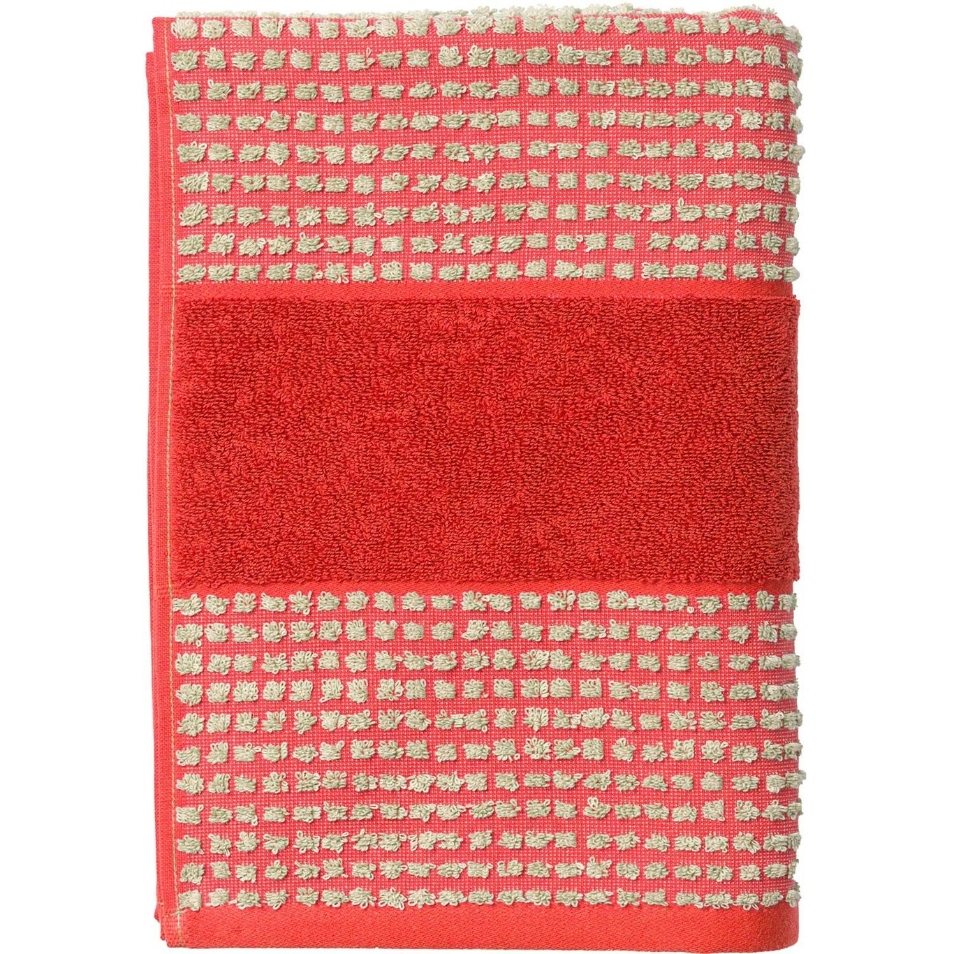 Check Håndklæde 140x70 cm, Rødt/Sand