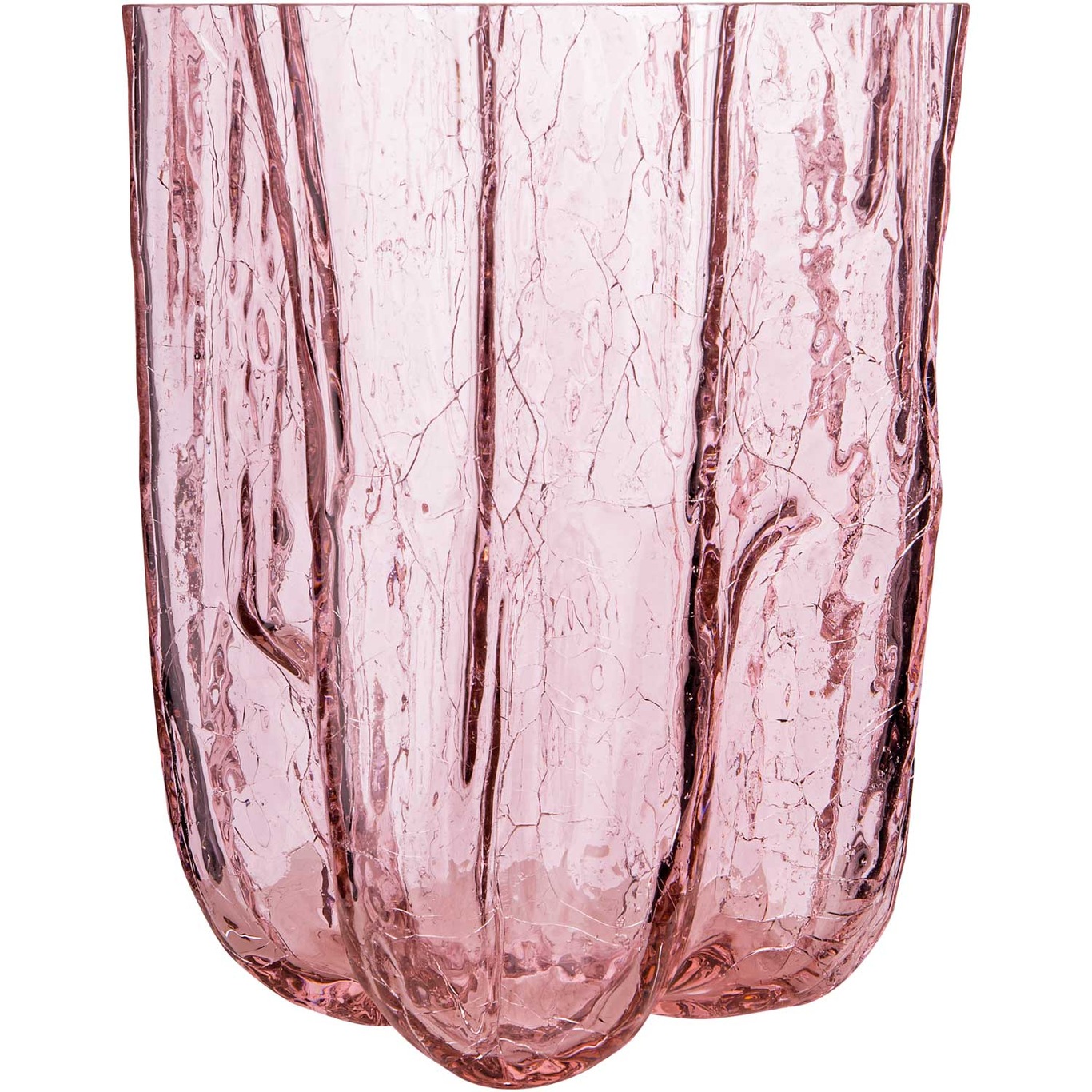 Crackle Vase, 21x27 cm, Pink