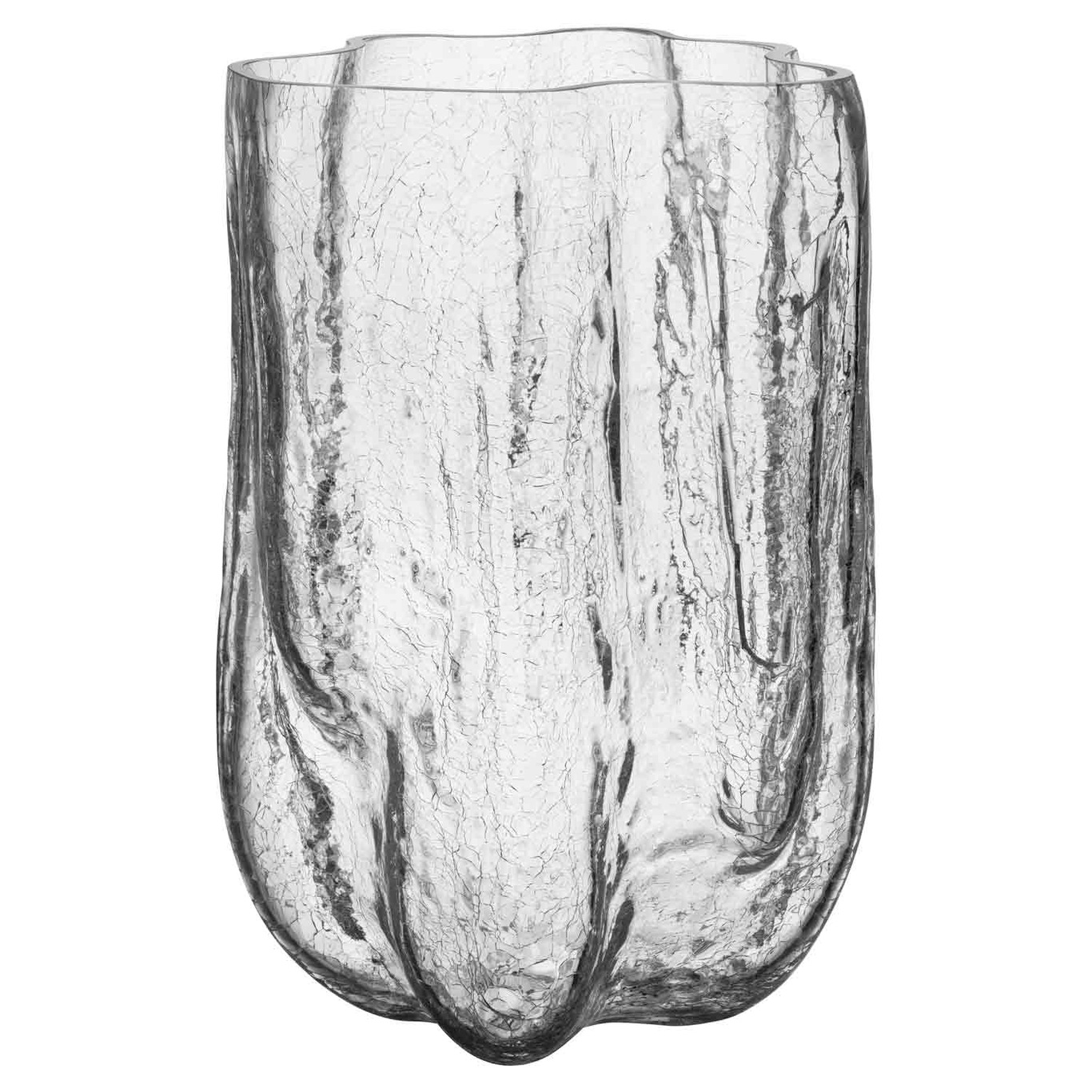 Crackle Vase 37 cm, Klar