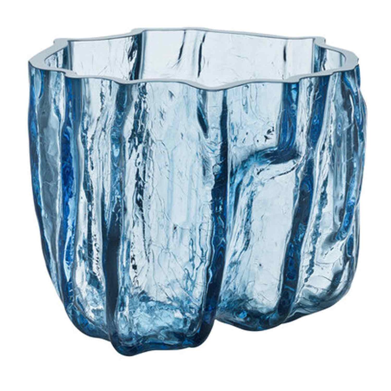 Crackle Vase Cirkulært Glas, 17,5 cm