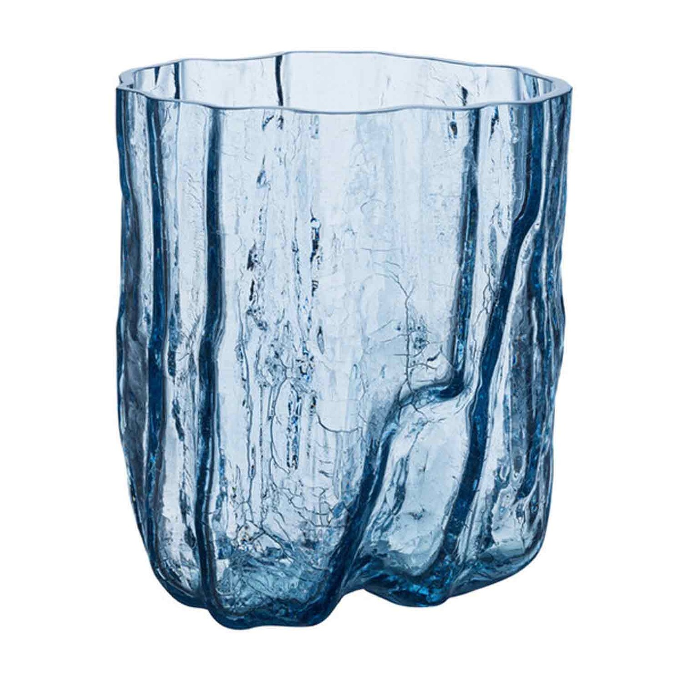 Crackle Vase Cirkulært Glas, 27 cm