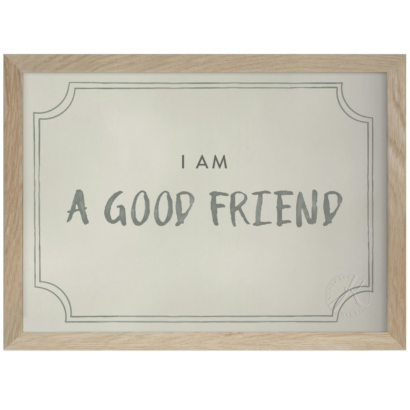 Good Friend Diploma Plakat A4, Dusty Mint