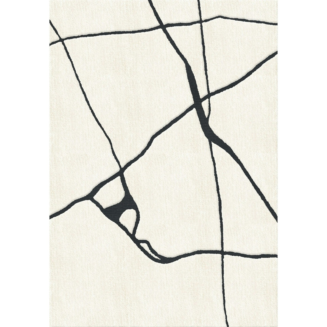 Gute Uldgulvtæppe Sort/Hvidt, 250x350 cm