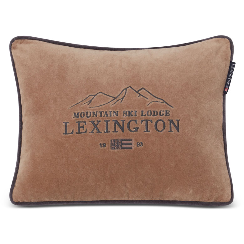 Ski Lodge Organic Cotton Velvet Pude cm, Beige - Lexington @ Rum21.dk