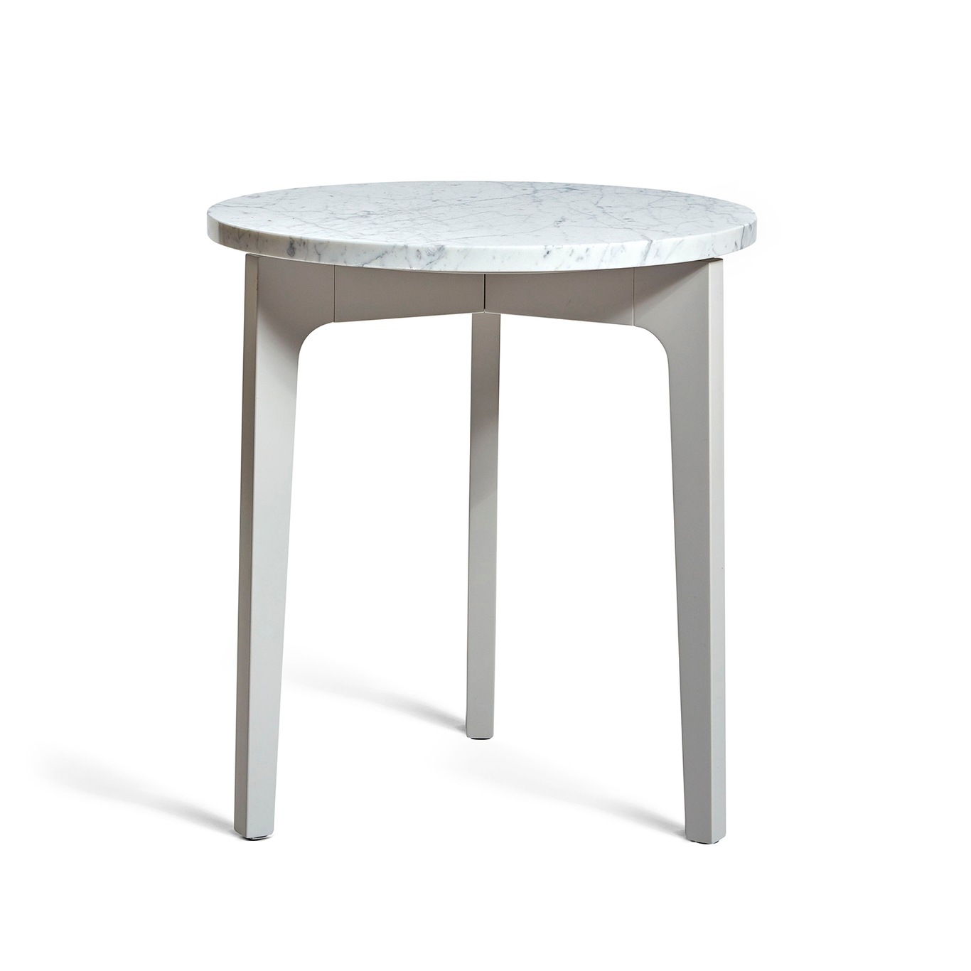 Höllviken Sidebord Ø45x50 cm, Lysegråt/Carrara Marmor
