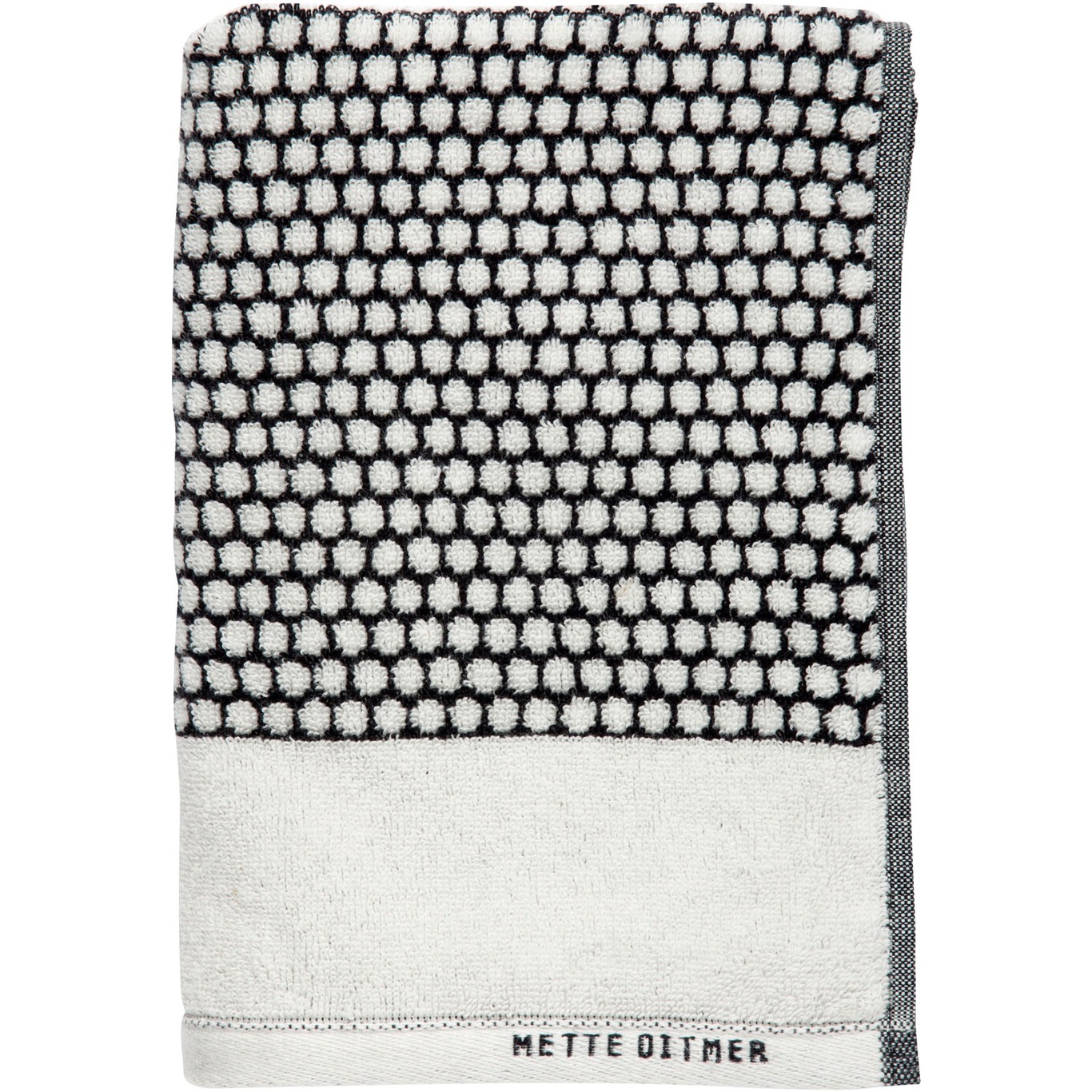 Grid Håndklæde 38x60 cm 2-pak, Sort / Offwhite