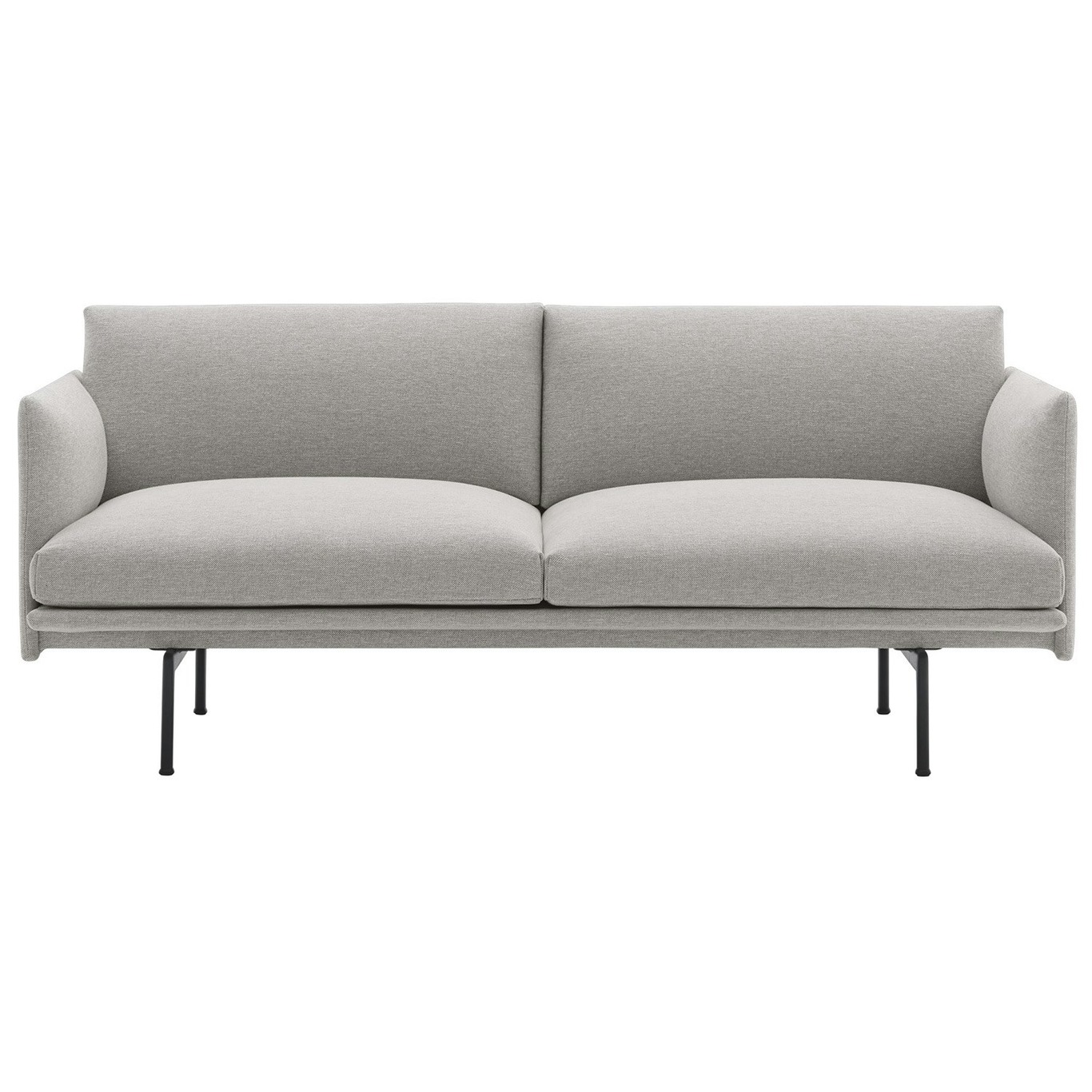 Outline Sofa 2-Pers, Clay 12 / Sort Aluminium