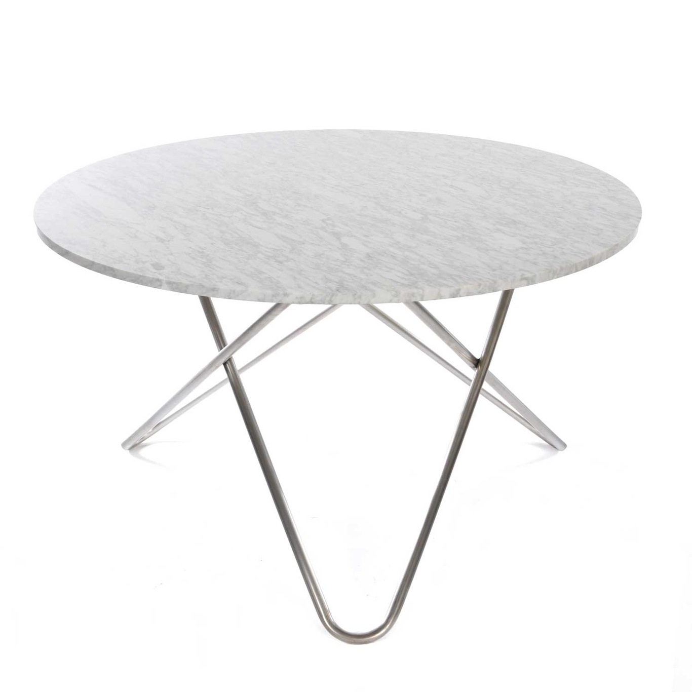 Big O Spisebord, Hvid Marmor/Stål
