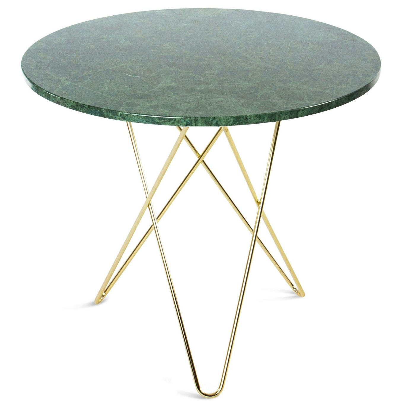 O Spisebord, Grøn Marmor/Messing