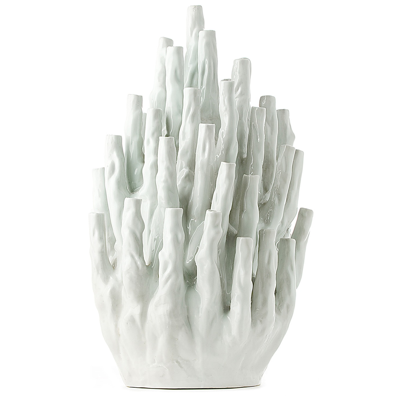 Coral 50-Tulips Vase, White
