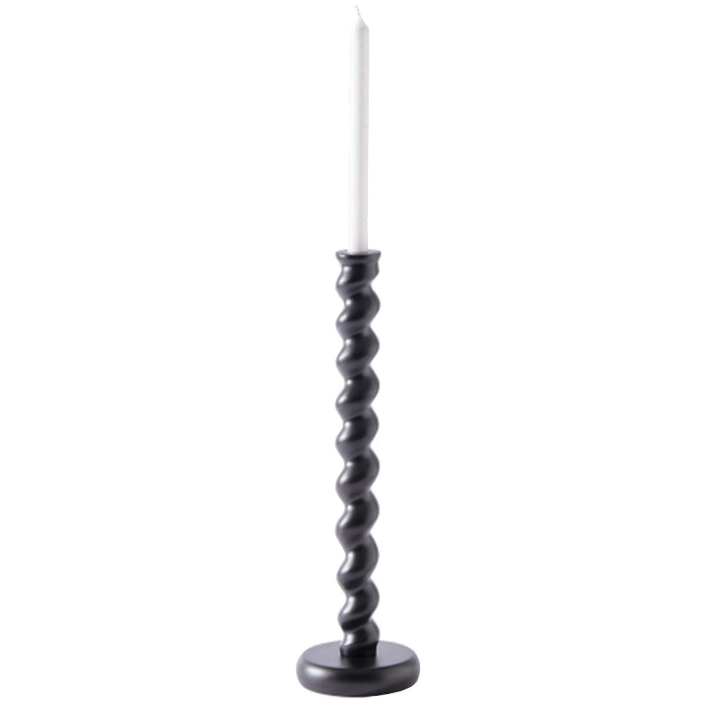 Candle Holder Twister Black M Lysestage
