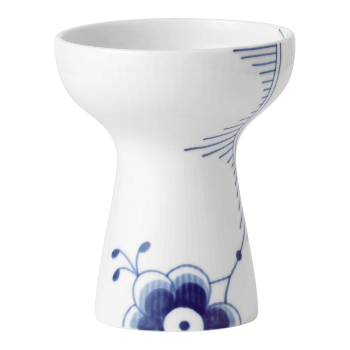 Blue Fluted Mega Åben Vase, 15 cm