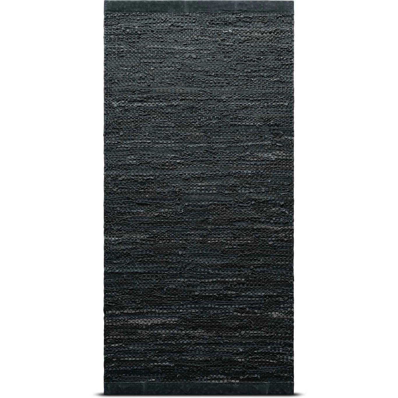 Leather Tæppe Med Kant 75x300, Mørkegrå