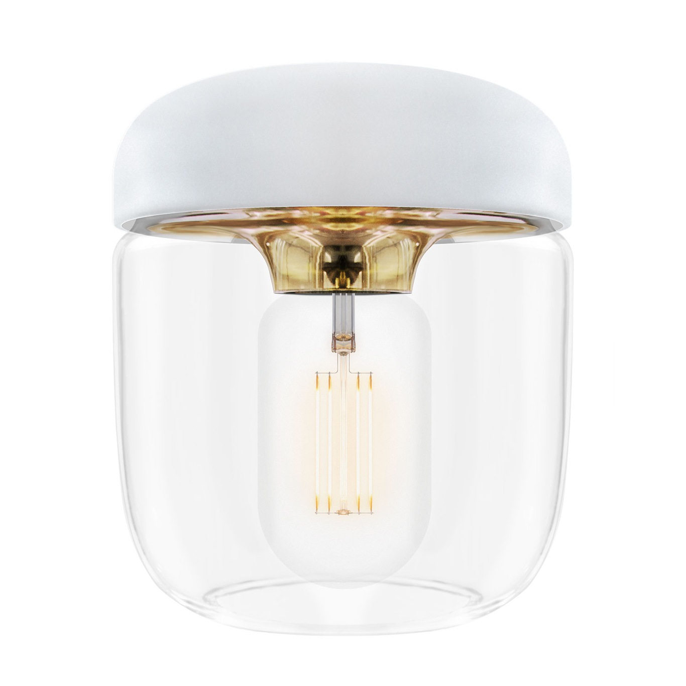 Acorn Lampeskærm, Hvid / Messing
